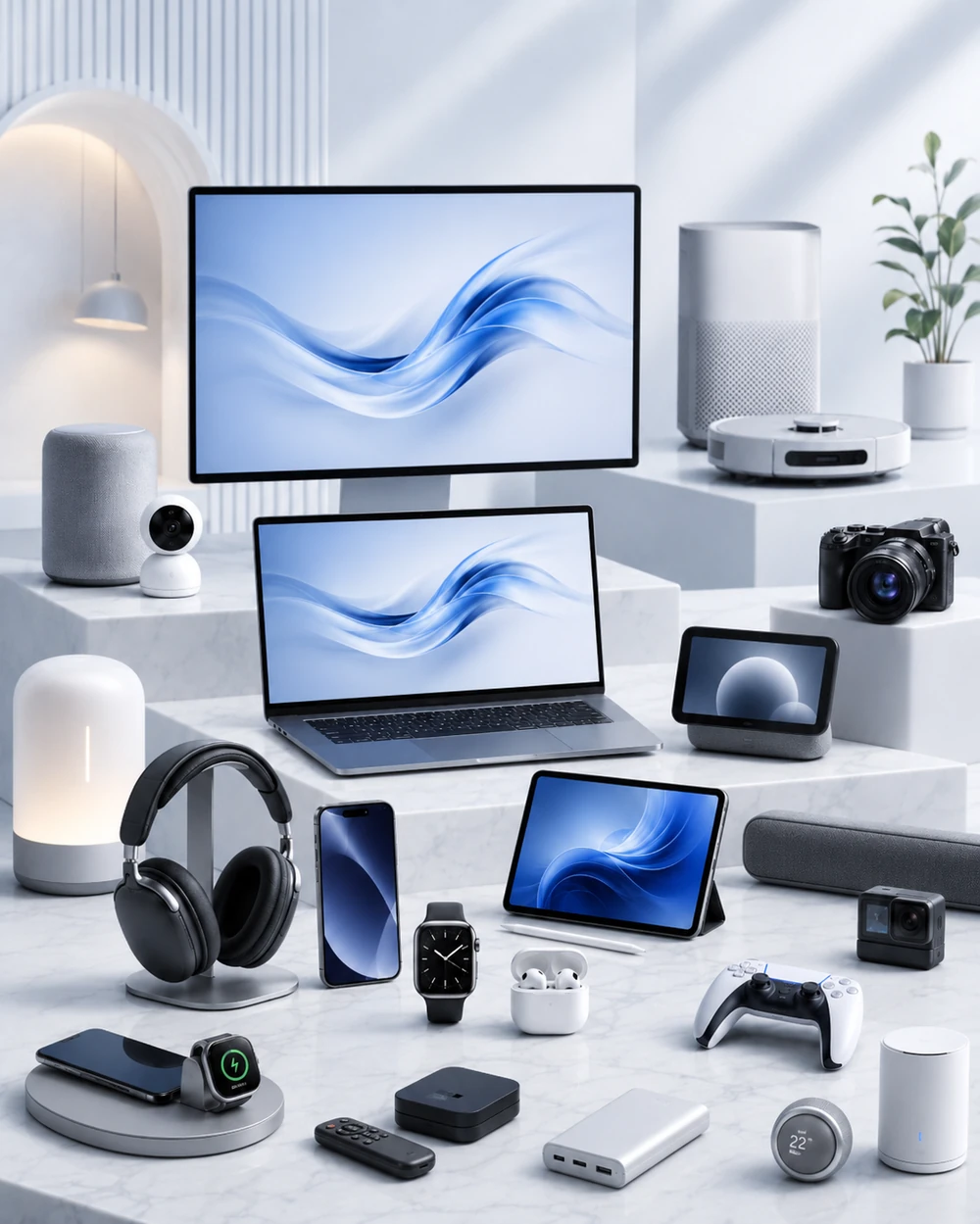 Modern technology and electronics showcase