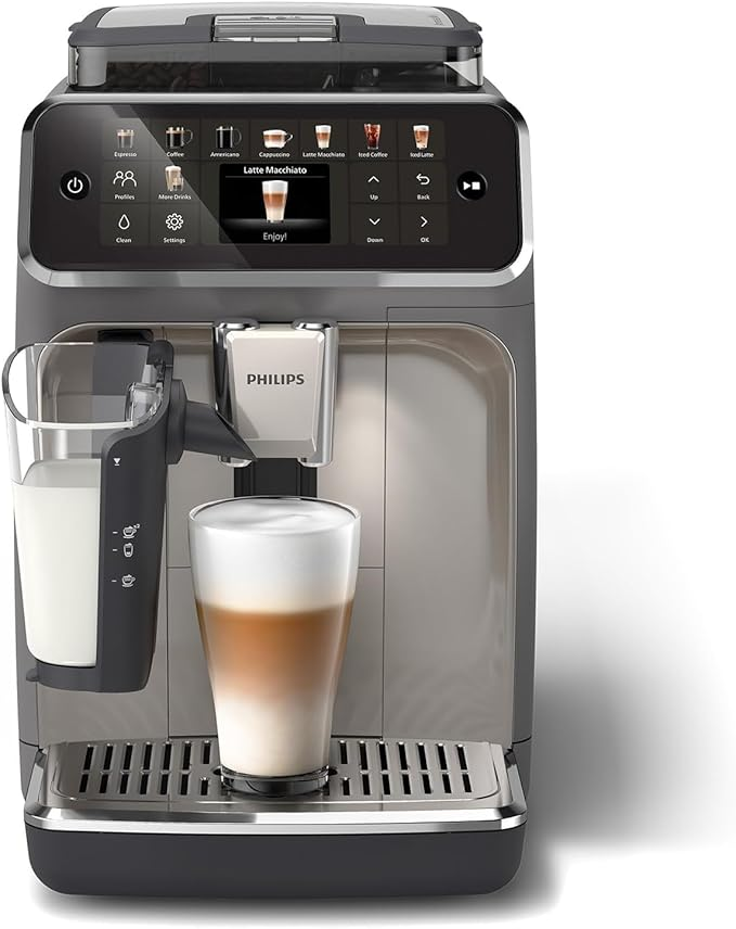 PHILIPS 5500 Series Fully Automatic Espresso Machine - LatteGo Milk System, 20 Coffee Varieties, Intuitive Touch Display, SilentBrew, 100% Ceramic Grinder, AquaClean Filter - Image 2