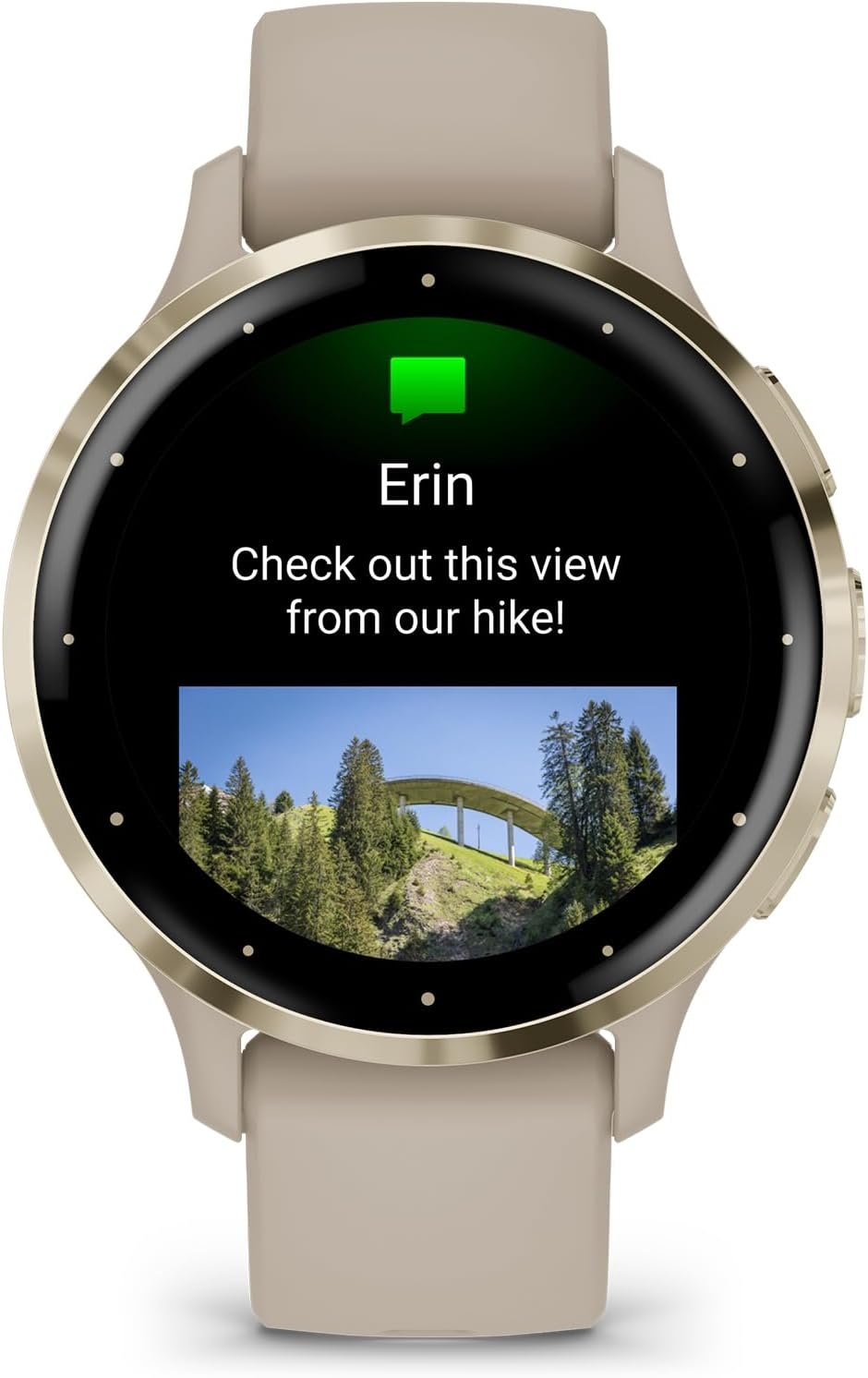 Garmin Venu 3S Soft Gold Stainless Steel Bezel 1.2-Inch AMOLED Touchscreen Display Smart Watch with 41mm French Gray Case and Silicone Band - Image 5