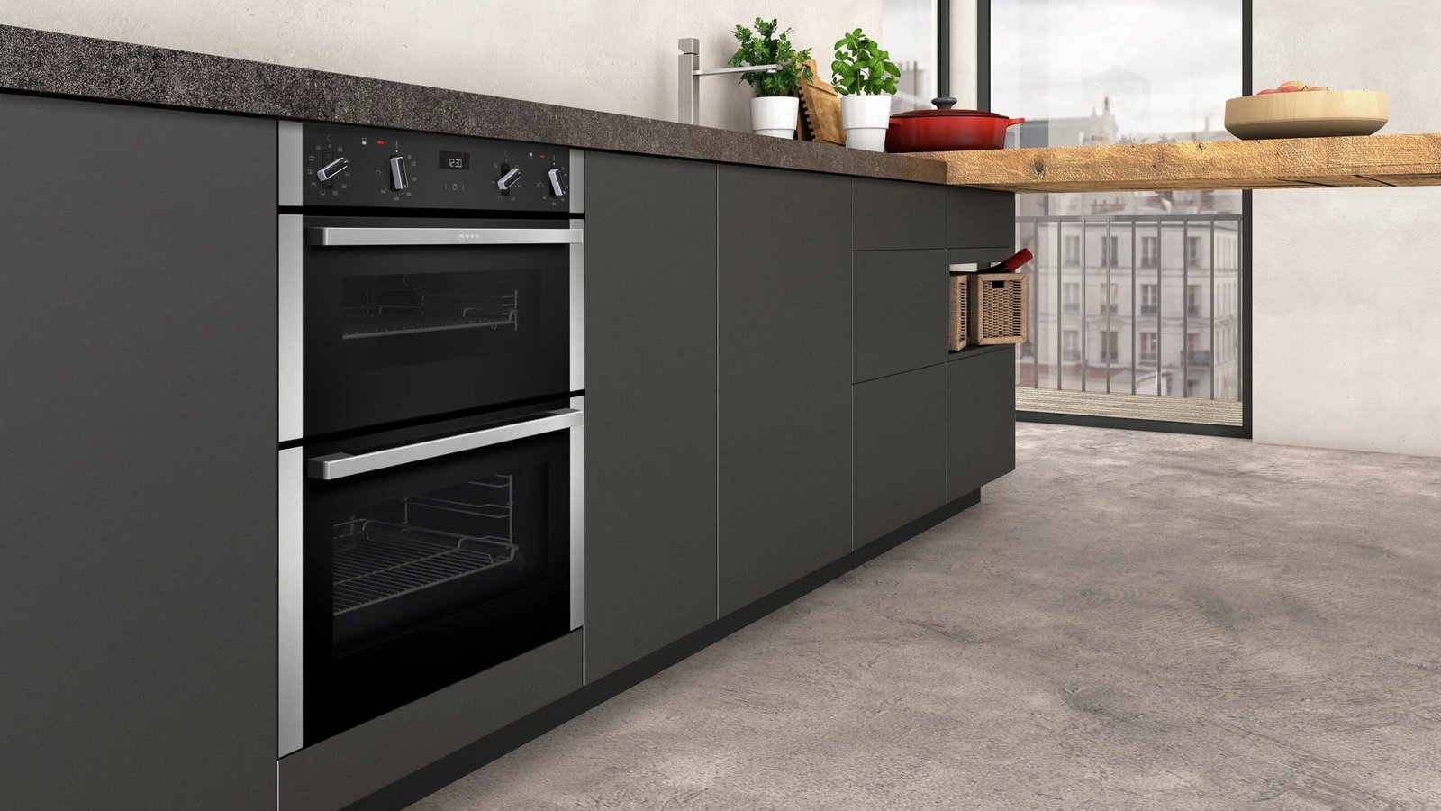 Neff N50 J1ACE4HN0B Built-Under Double Oven – Black (86L), Brand New - Image 4