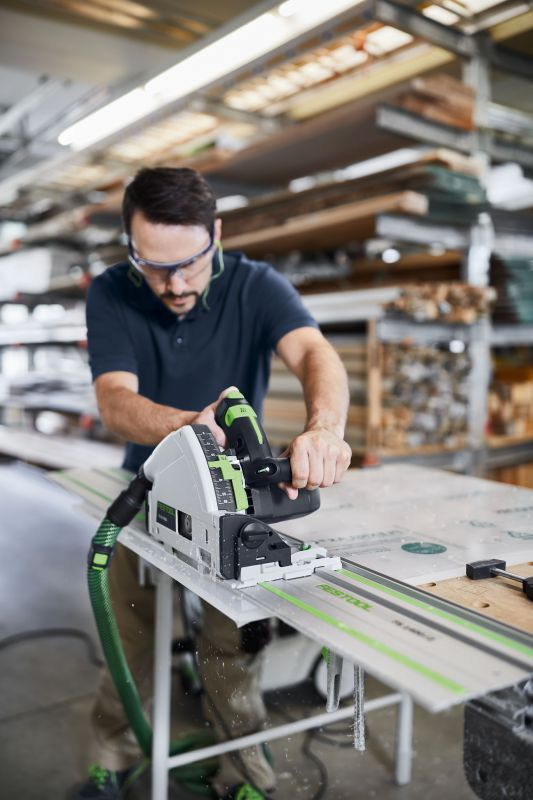 Festool TS 55 FEBQ-Plus 240V Plunge Saw with 2 x FS/1400 1.4m Guide Rails, 2 x Connectors, and Rail Bag, New - Image 4