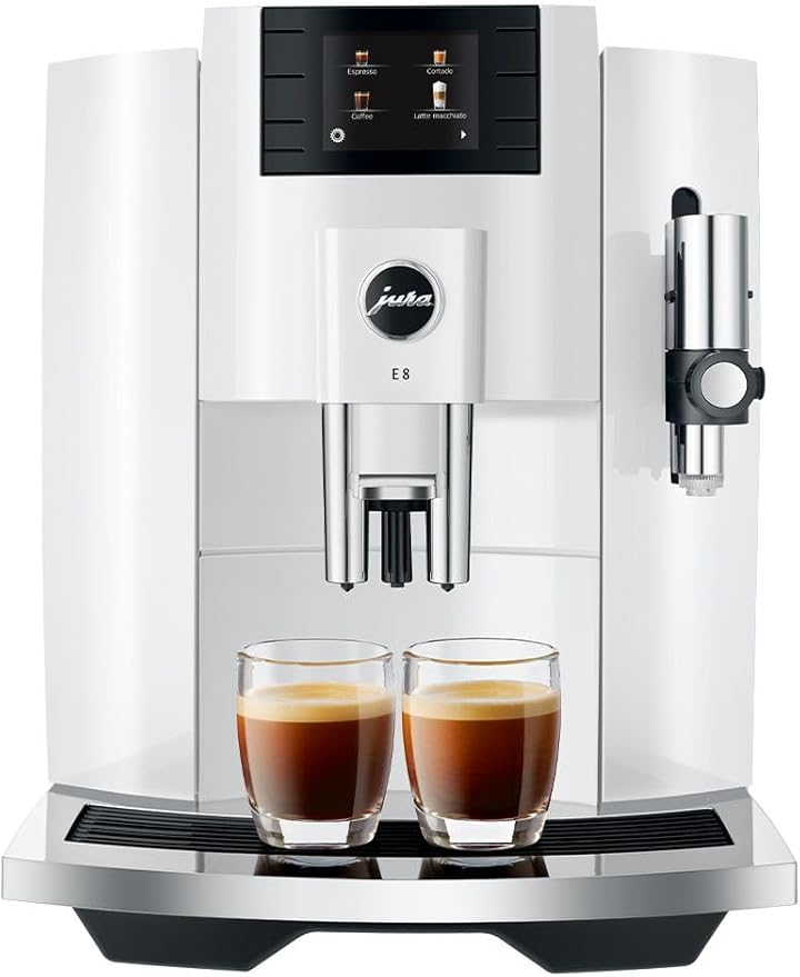 JURA E8 Automatic Coffee Machine – Piano White, Brand New - Image 2