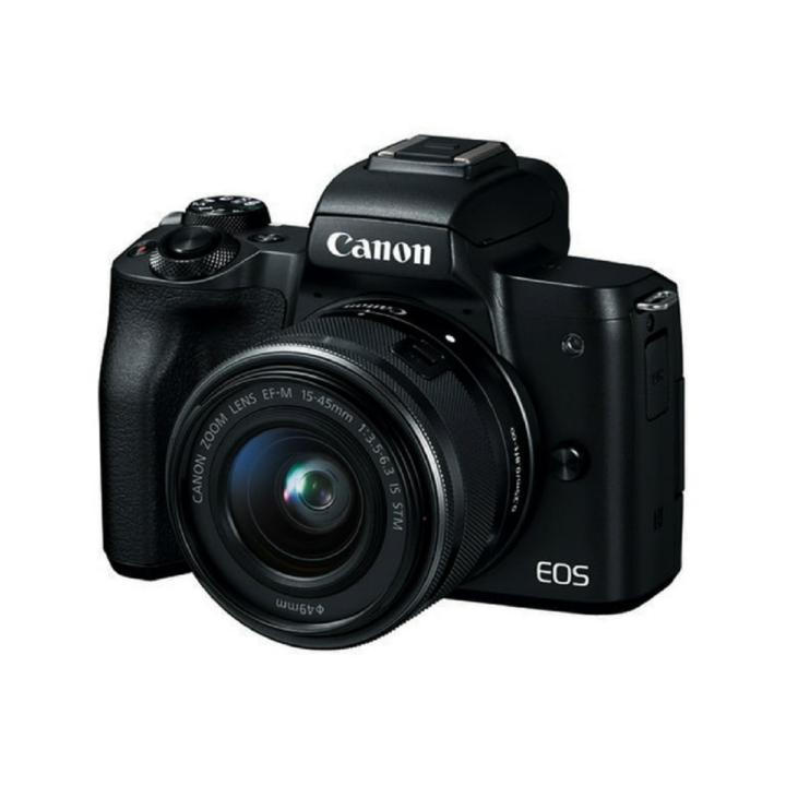 Canon EOS M50 Mirrorless Camera Kit w/ EF-M15-45mm Lens and 4K Video (Black)
