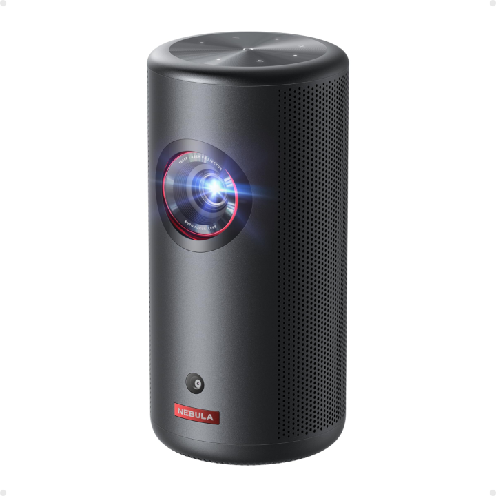 NEBULA Capsule 3 Laser Projector, Upgraded with Google TV and Official Netflix, Mini Smart TV Projector with Wi-Fi, Outdoor Portable Projectors, Dolby Digital, 120-Inch Screen, 2.5H Built-In Battery