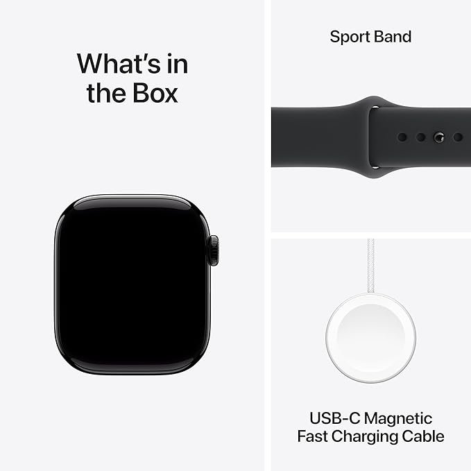 Apple Watch Series 11 GPS 42mm Smartwatch with Jet Black Aluminium Case with Black Sport Band S/M. Sleep Score, Fitness Tracker, Health Monitoring, Always-On Display, Water Resistant - Image 5